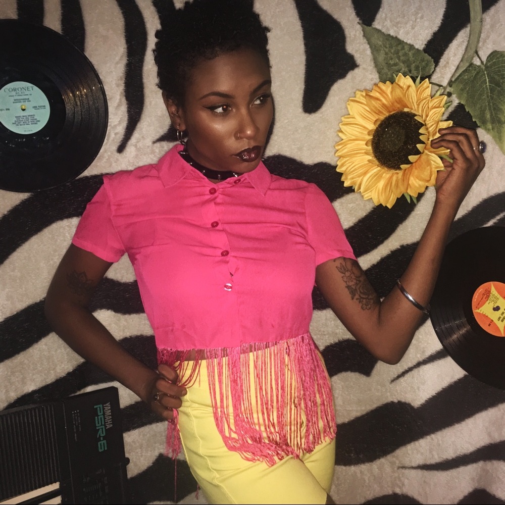 Spaceage Cowgirl tassel bottomed top